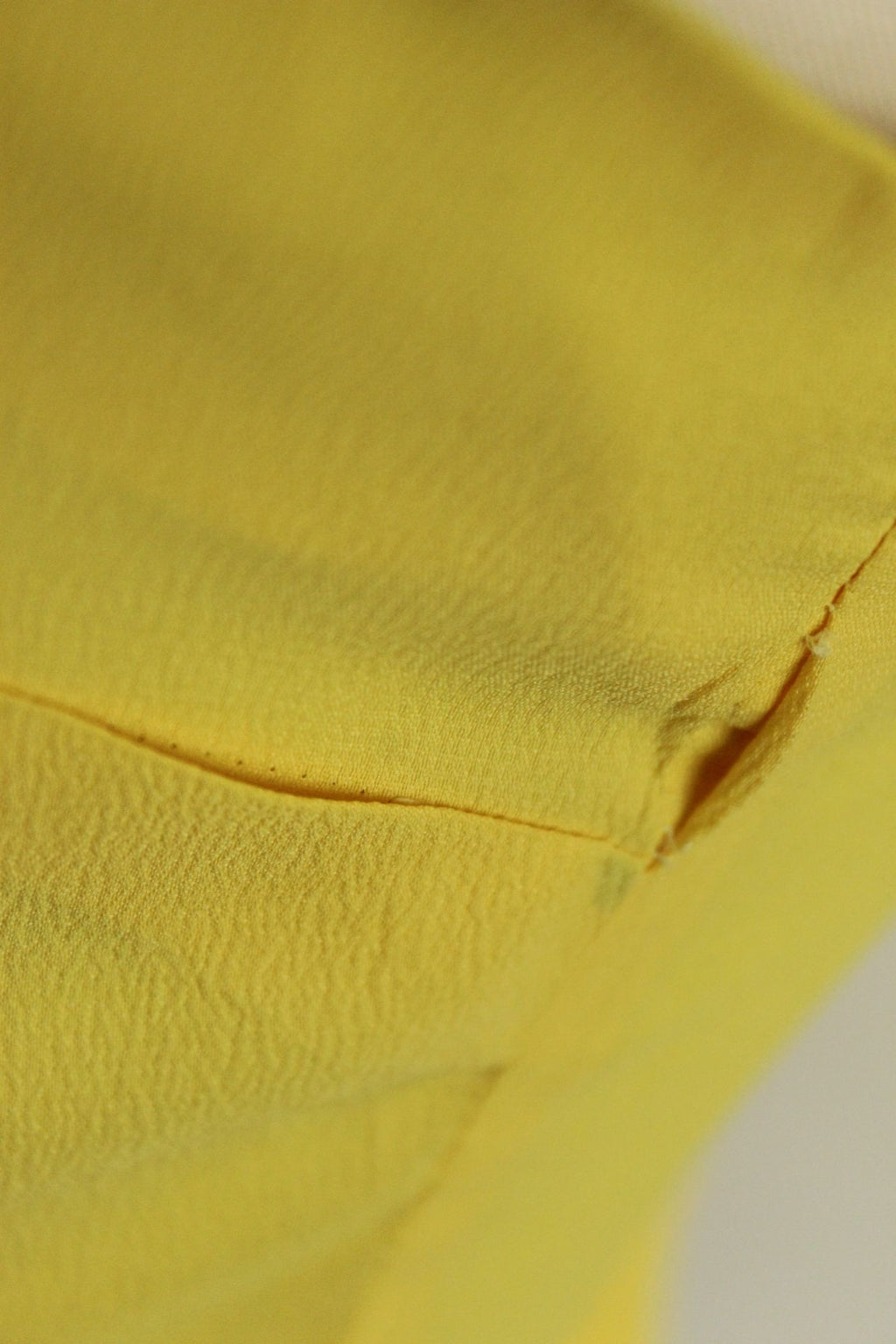 Vintage 1960s Teddi of California Yellow Ruffle Collar Blouse