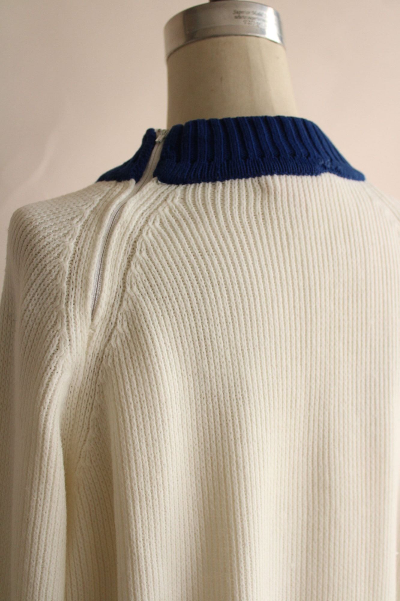 Vintage 1970s The Campus Shop Nordic Style Blue and White Jumper