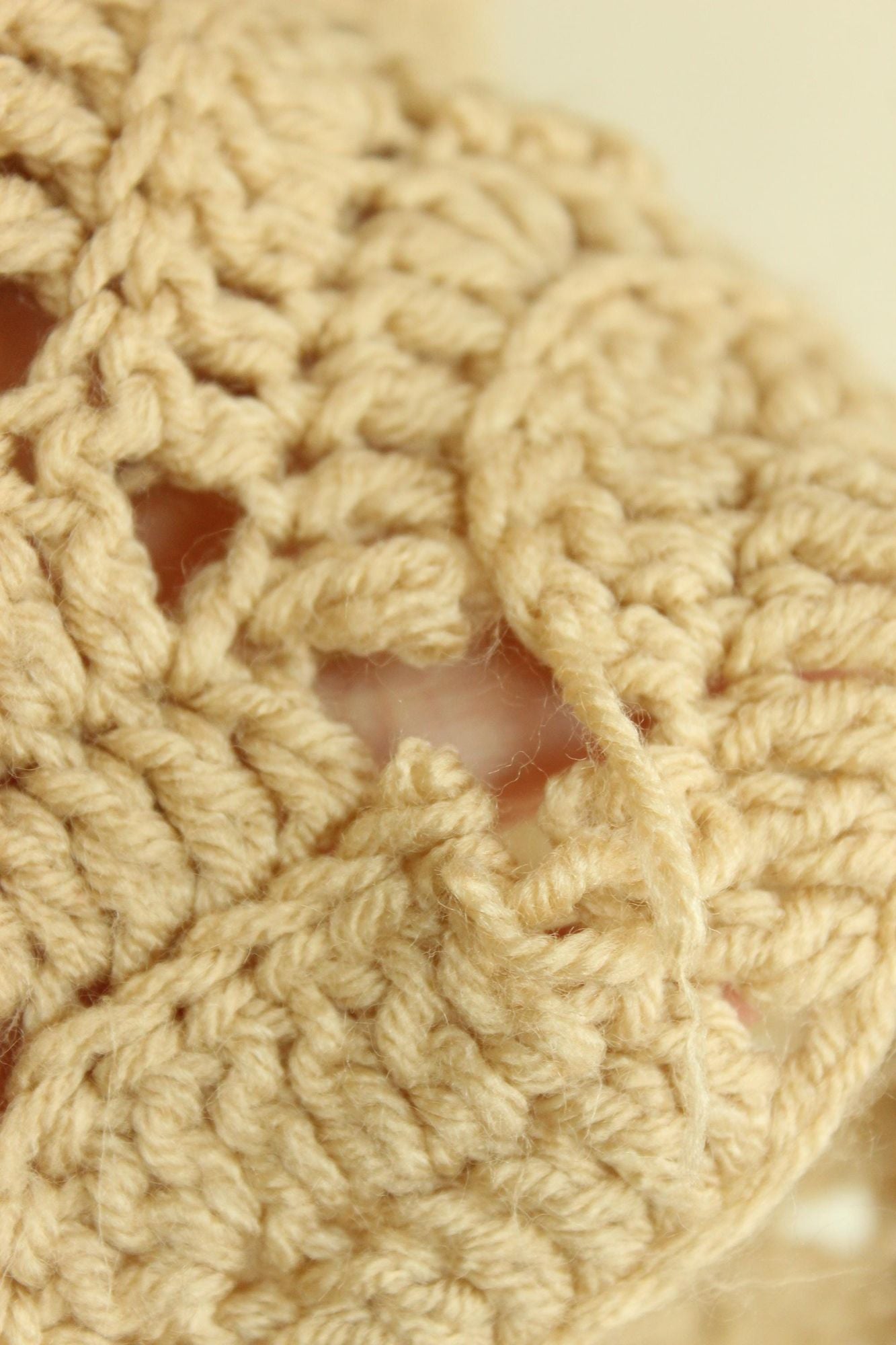 Vintage 1960s 1970s Knit Beige Wrap