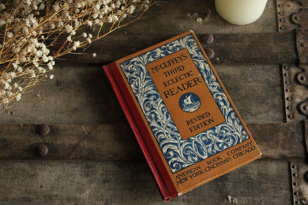 Vintage 1920s Book, "McGuffey's Third Eclectic Reader", Revised Edition