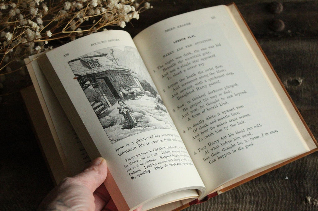 Vintage 1920s Book, "McGuffey's Third Eclectic Reader", Revised Edition