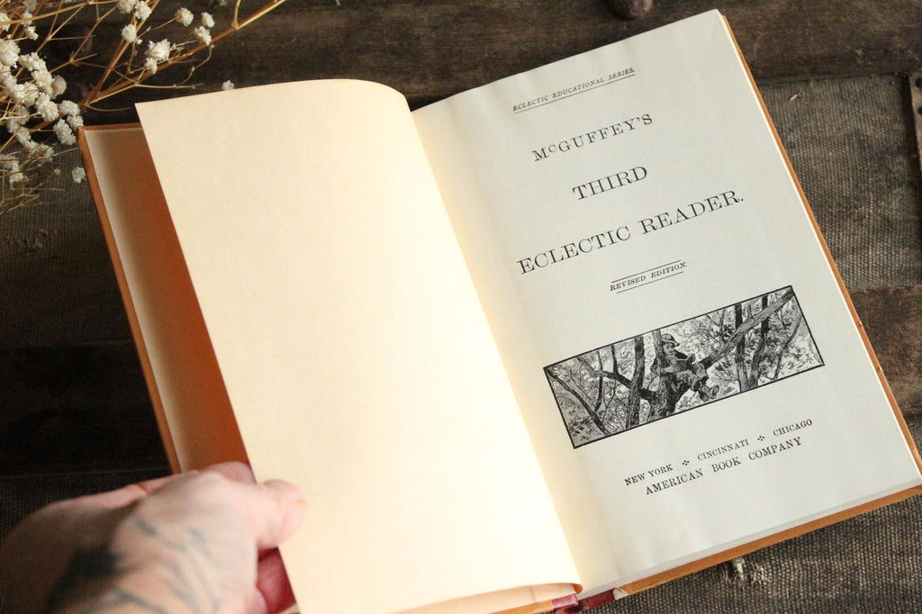 Vintage 1920s Book, "McGuffey's Third Eclectic Reader", Revised Edition