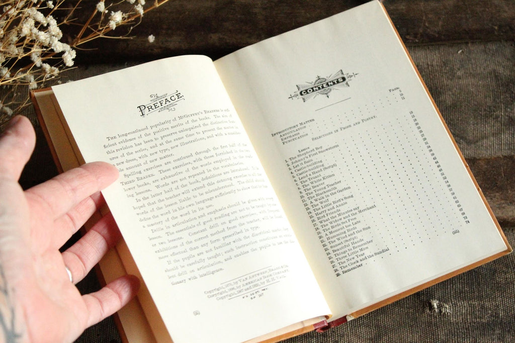 Vintage 1920s Book, "McGuffey's Third Eclectic Reader", Revised Edition