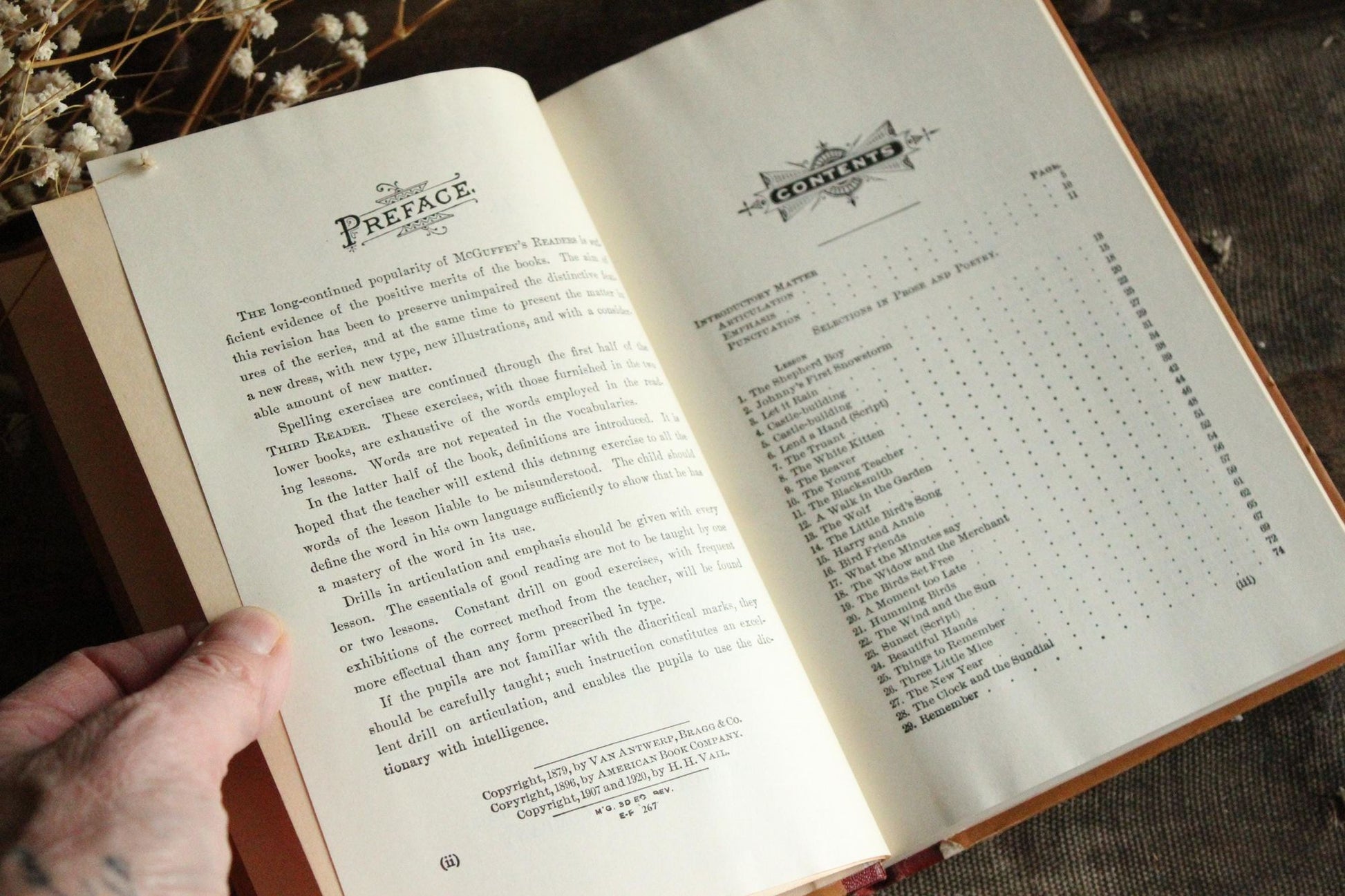 Vintage 1920s Book, "McGuffey's Third Eclectic Reader", Revised Edition