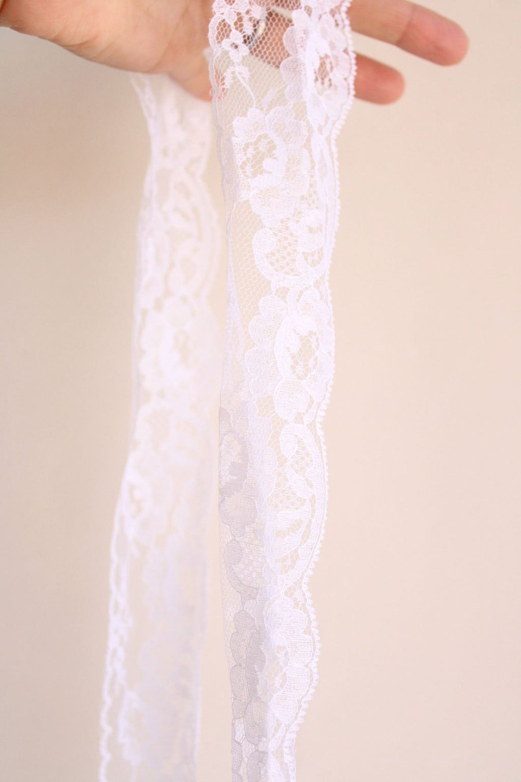 Vintage White Lace Trim, 3 Yards, 2.25" wide, Nylon