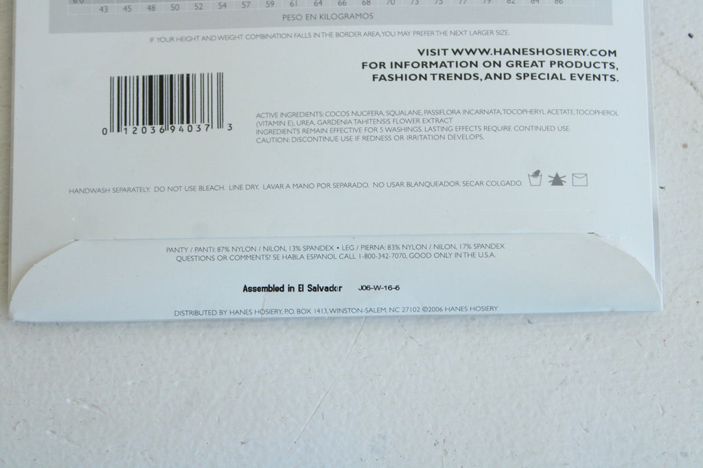 Vintage 1990s 2000s Pantyhose, New Hanes Barely Black, Size A-B