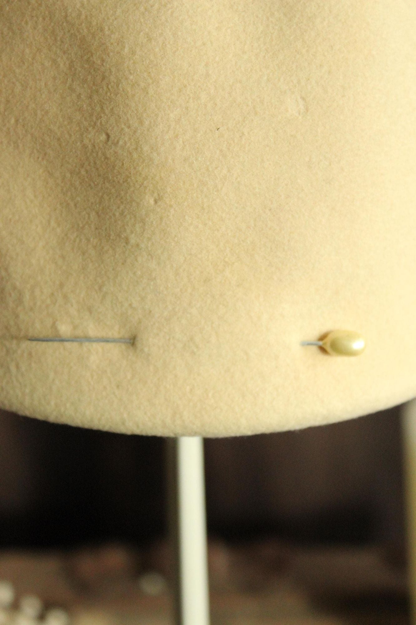 Vintage 1950s Chapeau Louise Ivory Wool Felt Hat with Birdcage Veil