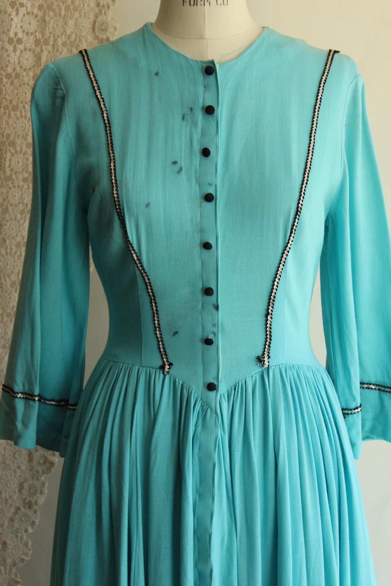 Vintage 1950s 1960s Victorian Day Dress Costume in Robins Egg Blue Toadstool Farm Vintage Vintage 1950s 1960s Victorian Day Dress Costume in Robins Egg Blue Toadstool Farm Vintage