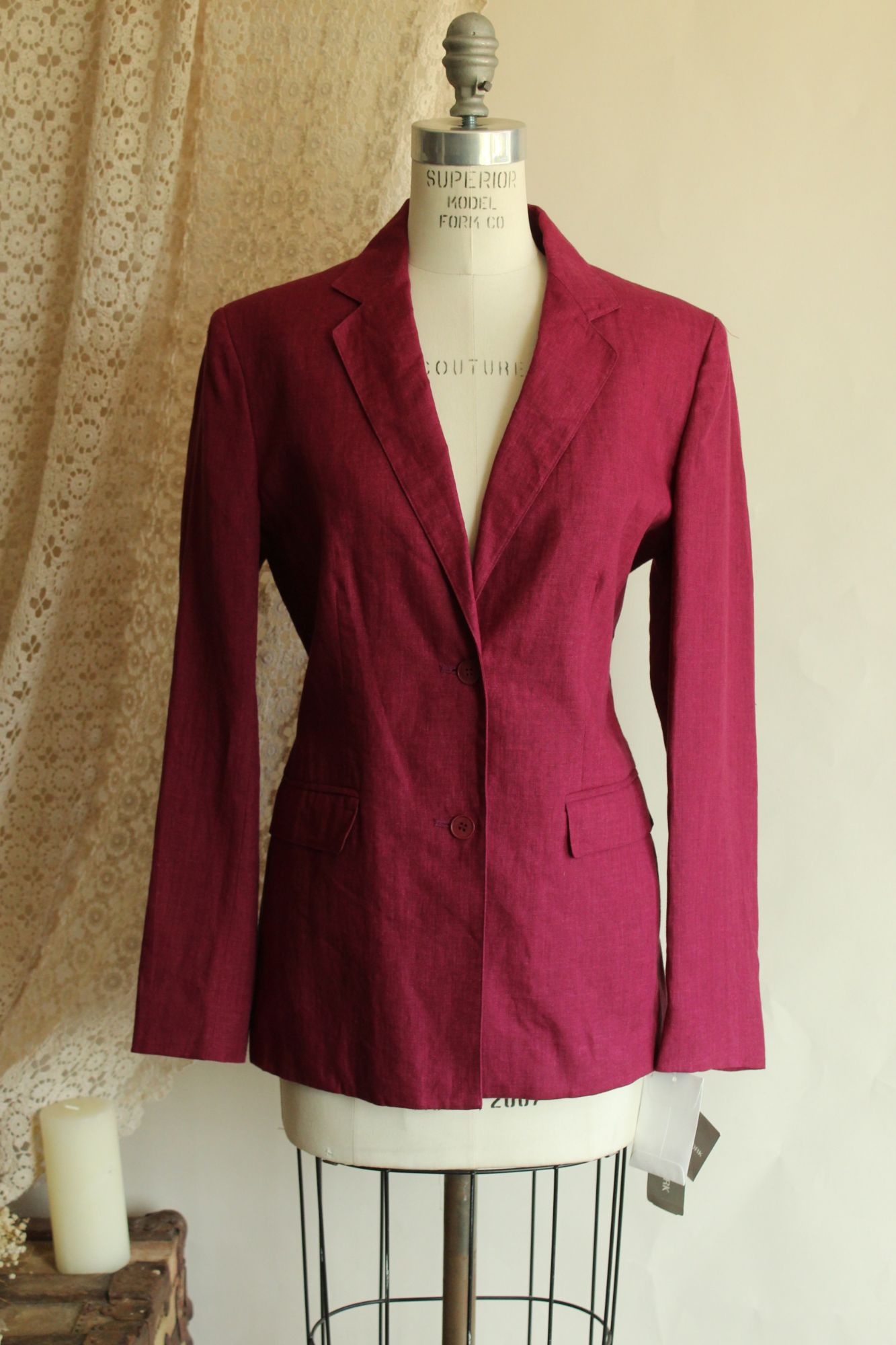 Vintage 1990s NWT Jones New York 100% Linen Blazer