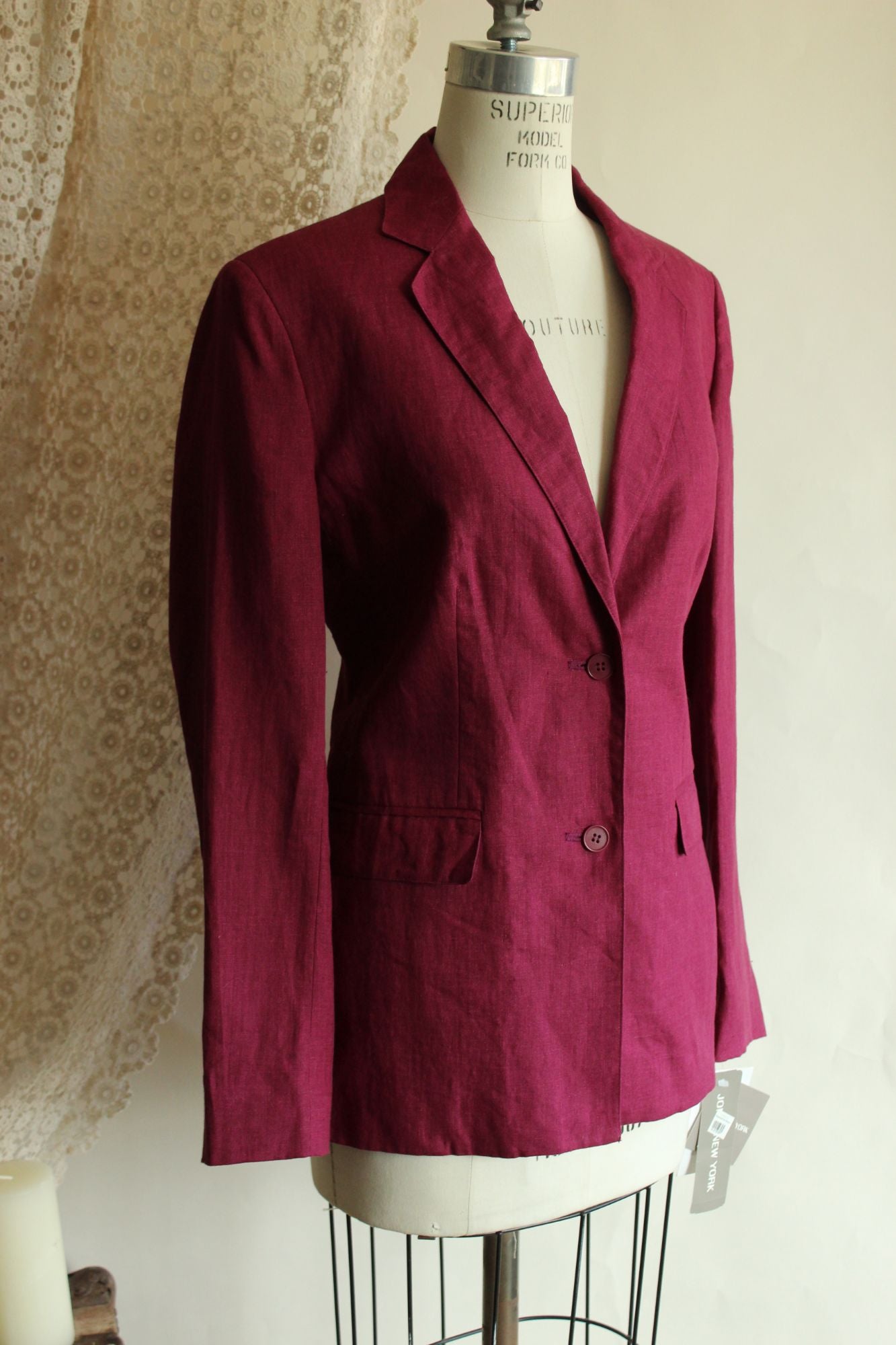 Vintage 1990s NWT Jones New York 100% Linen Blazer