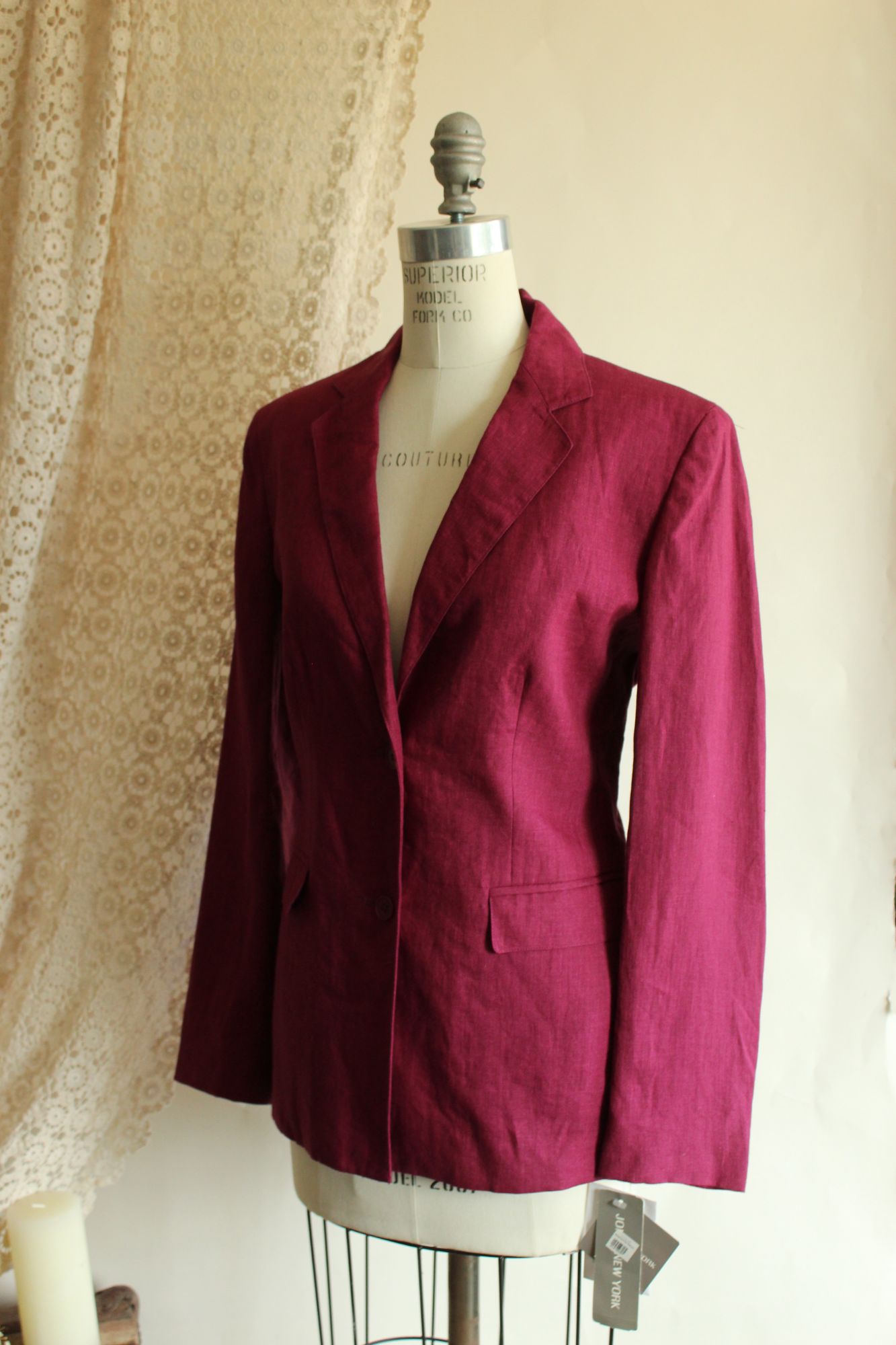 Vintage 1990s NWT Jones New York 100% Linen Blazer