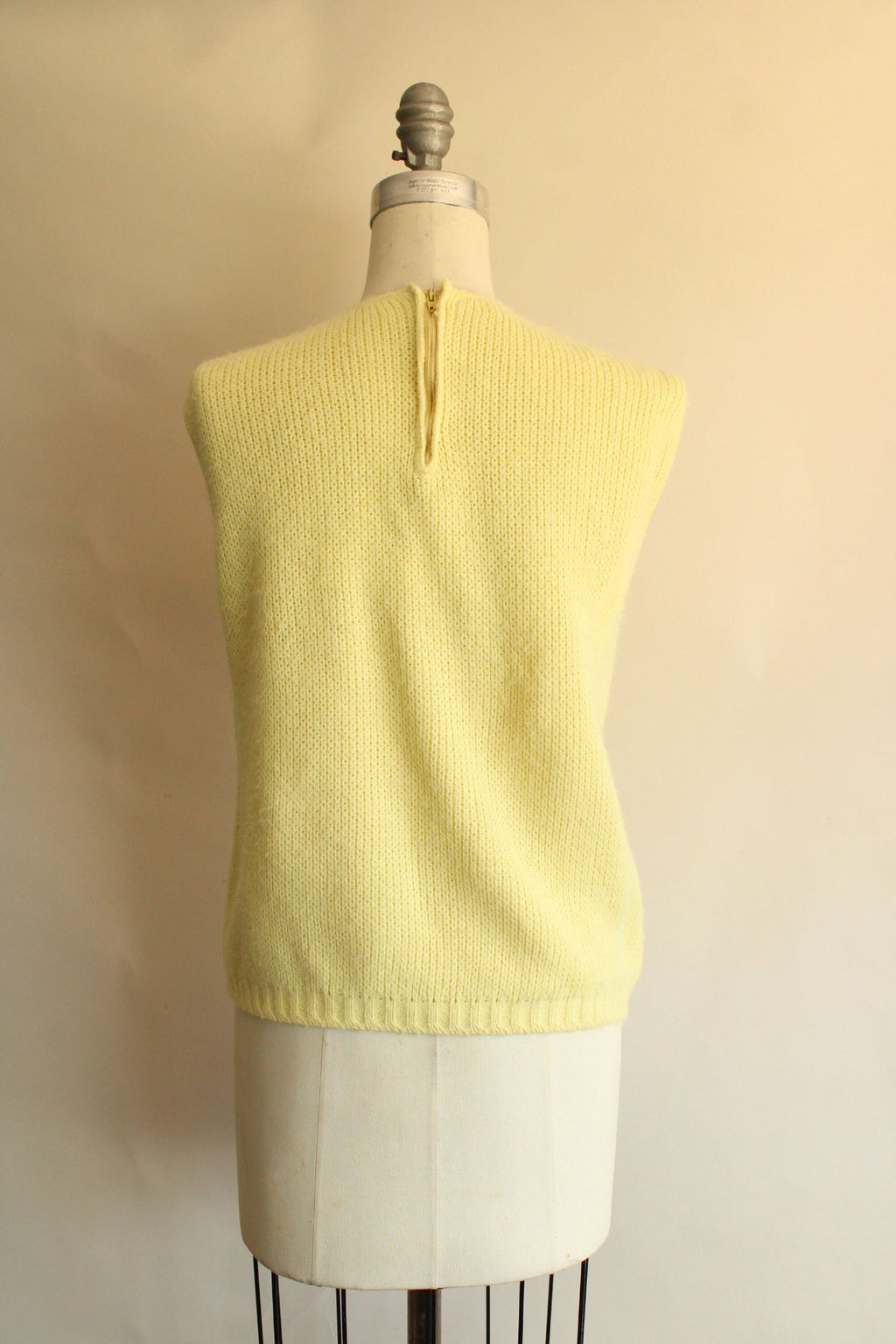 Vintage 1960s Classic Creations Yellow Knit Sweater Vest
