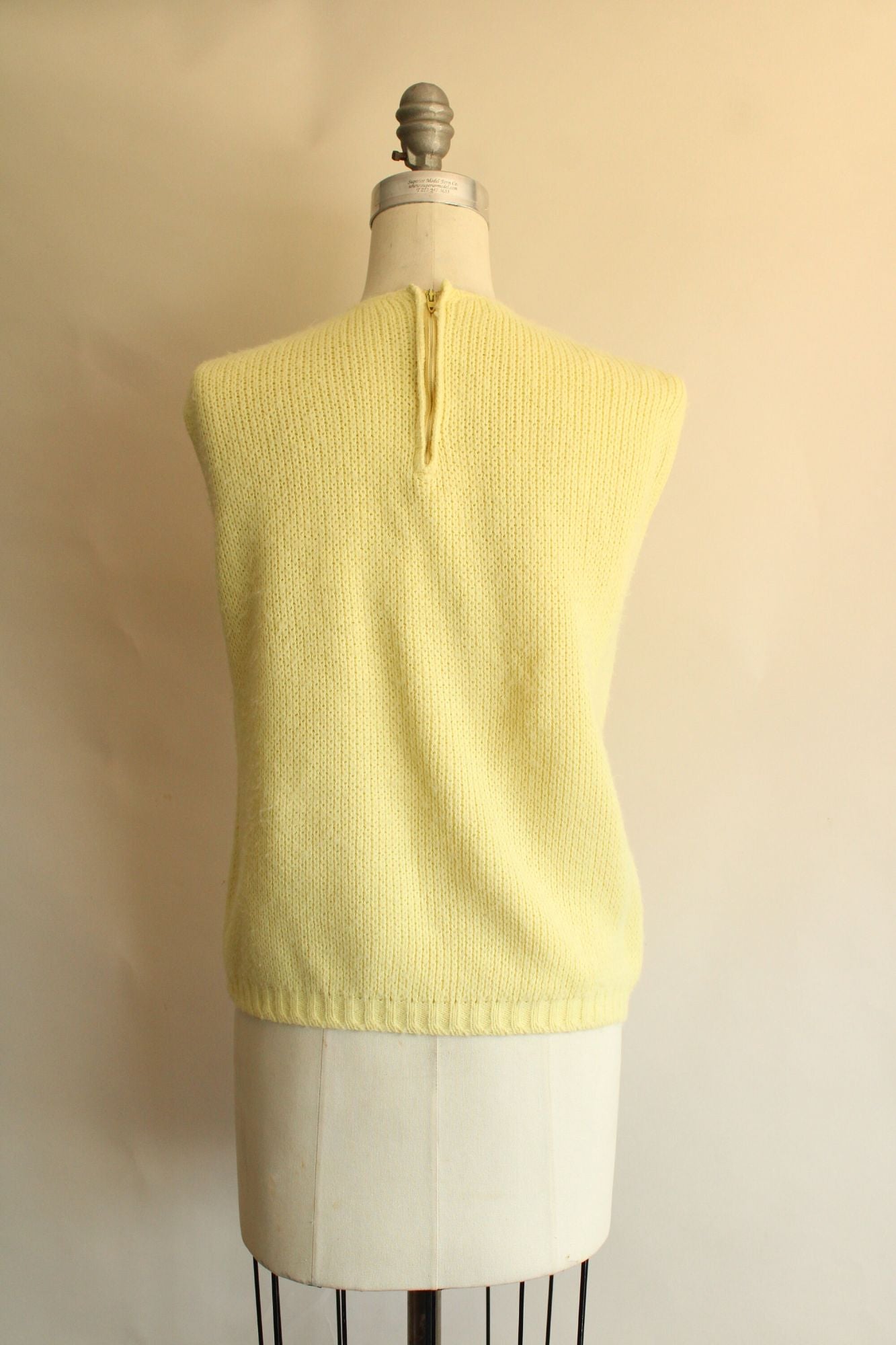 Vintage 1960s Classic Creations Yellow Knit Sweater Vest