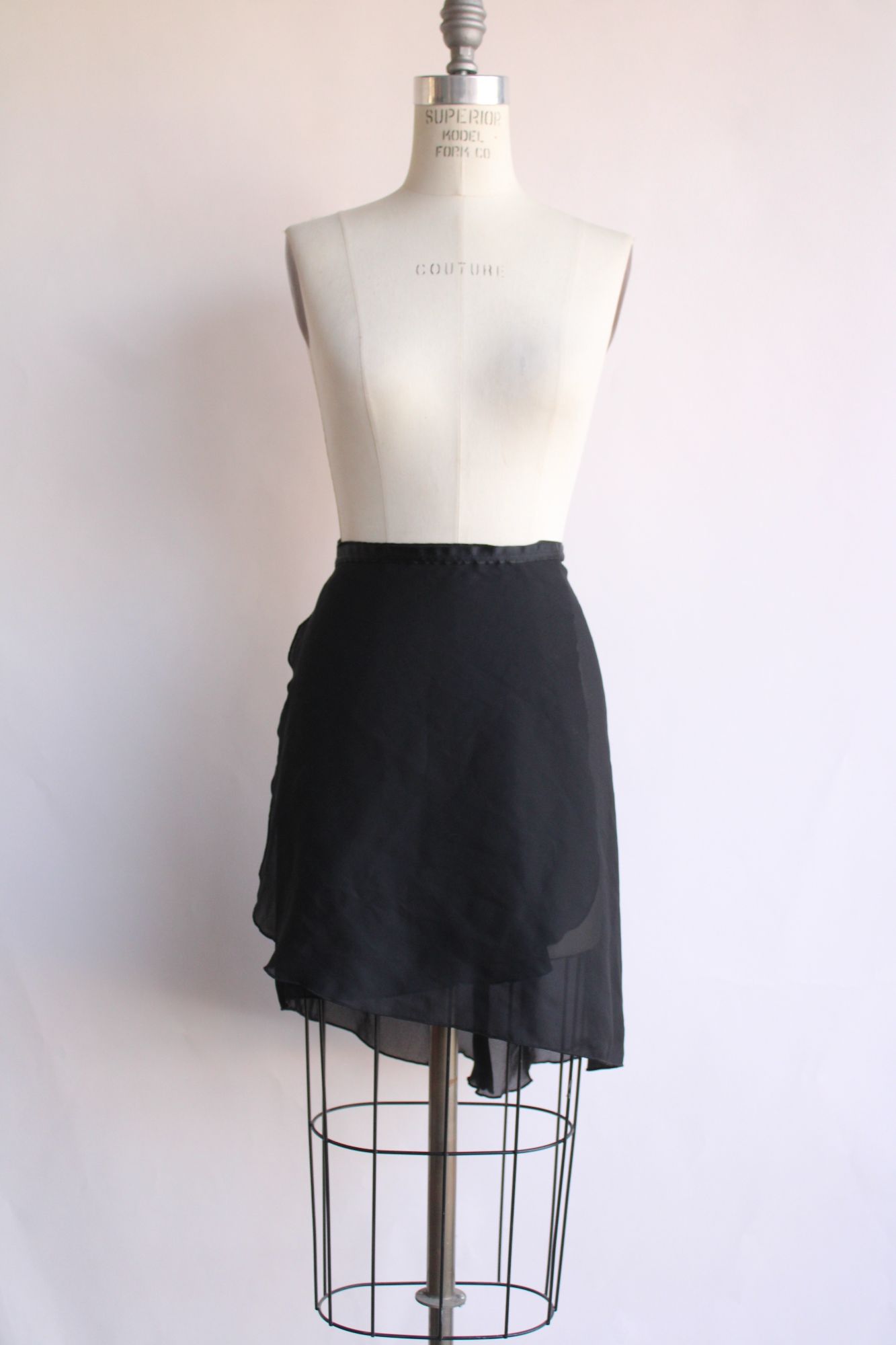Capezio Womens Dance Wrap Skirt, Black Chiffon, Size M/L