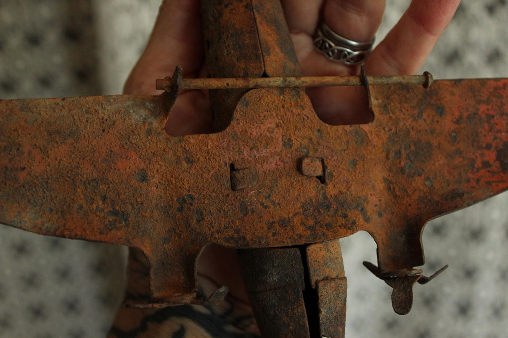 Vintage 1930s Wyandotte Pressed Steel Rusty Toy Airplane