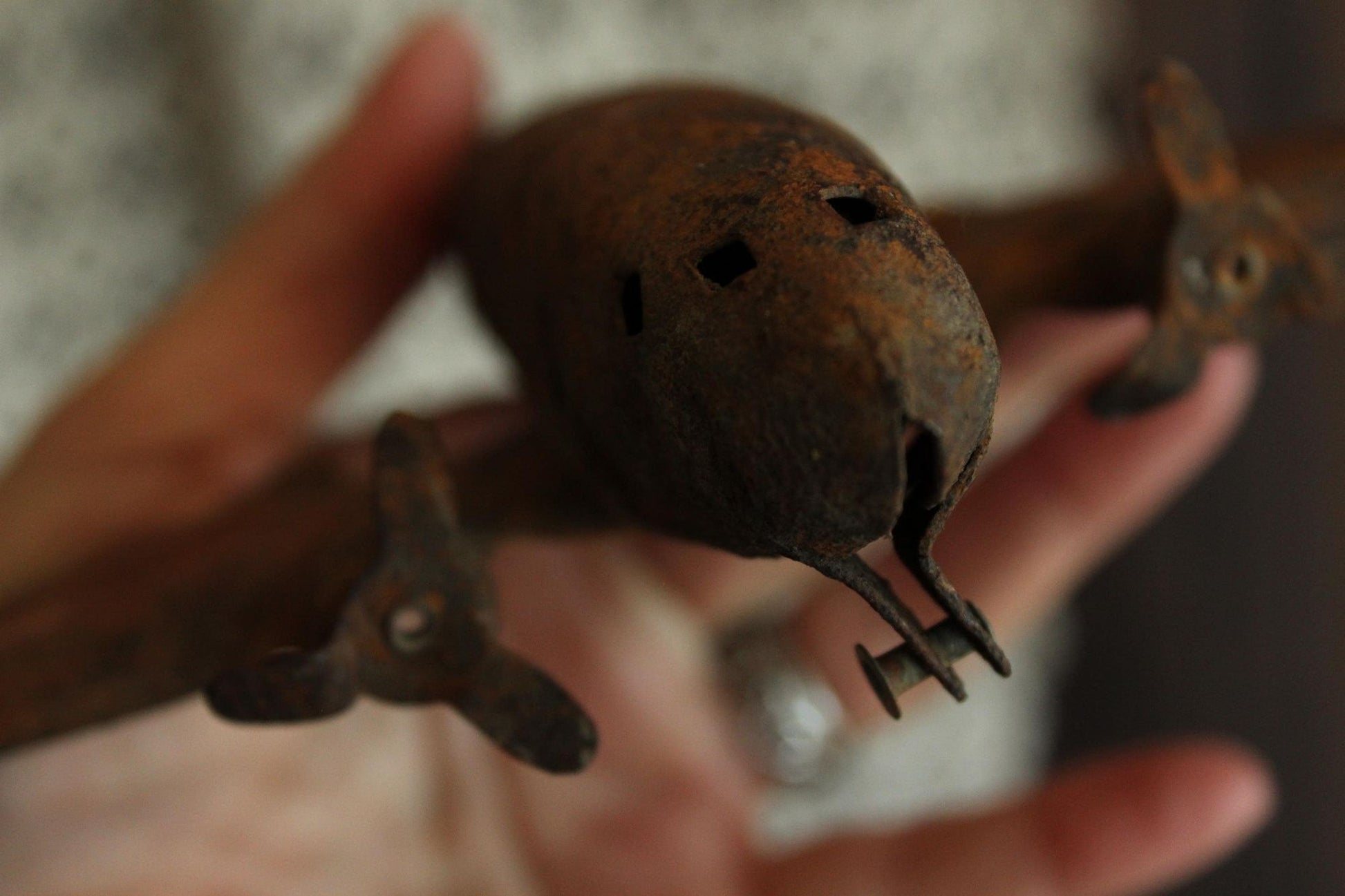 Vintage 1930s Wyandotte Pressed Steel Rusty Toy Airplane