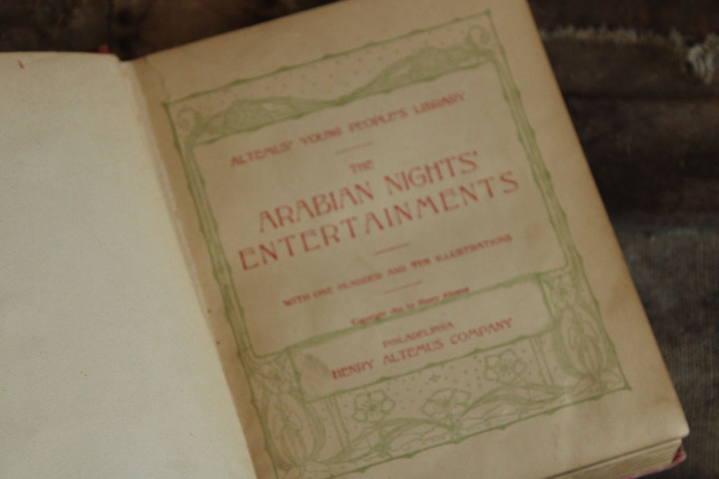 Vintage Antique 1890s Book, "Arabian Nights"  Henry Altemus, Illustrated