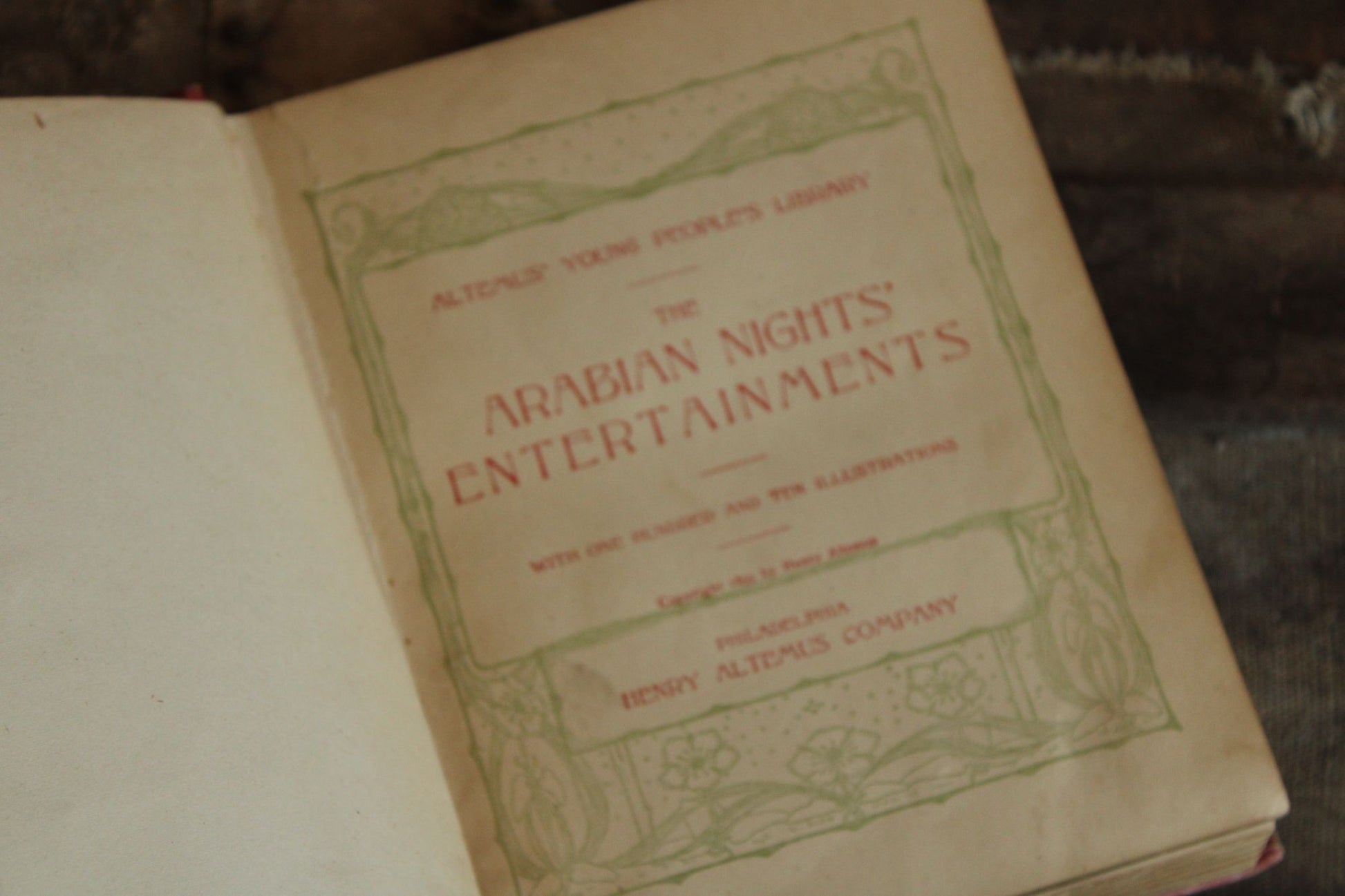 Vintage Antique 1890s Book, "Arabian Nights"  Henry Altemus, Illustrated