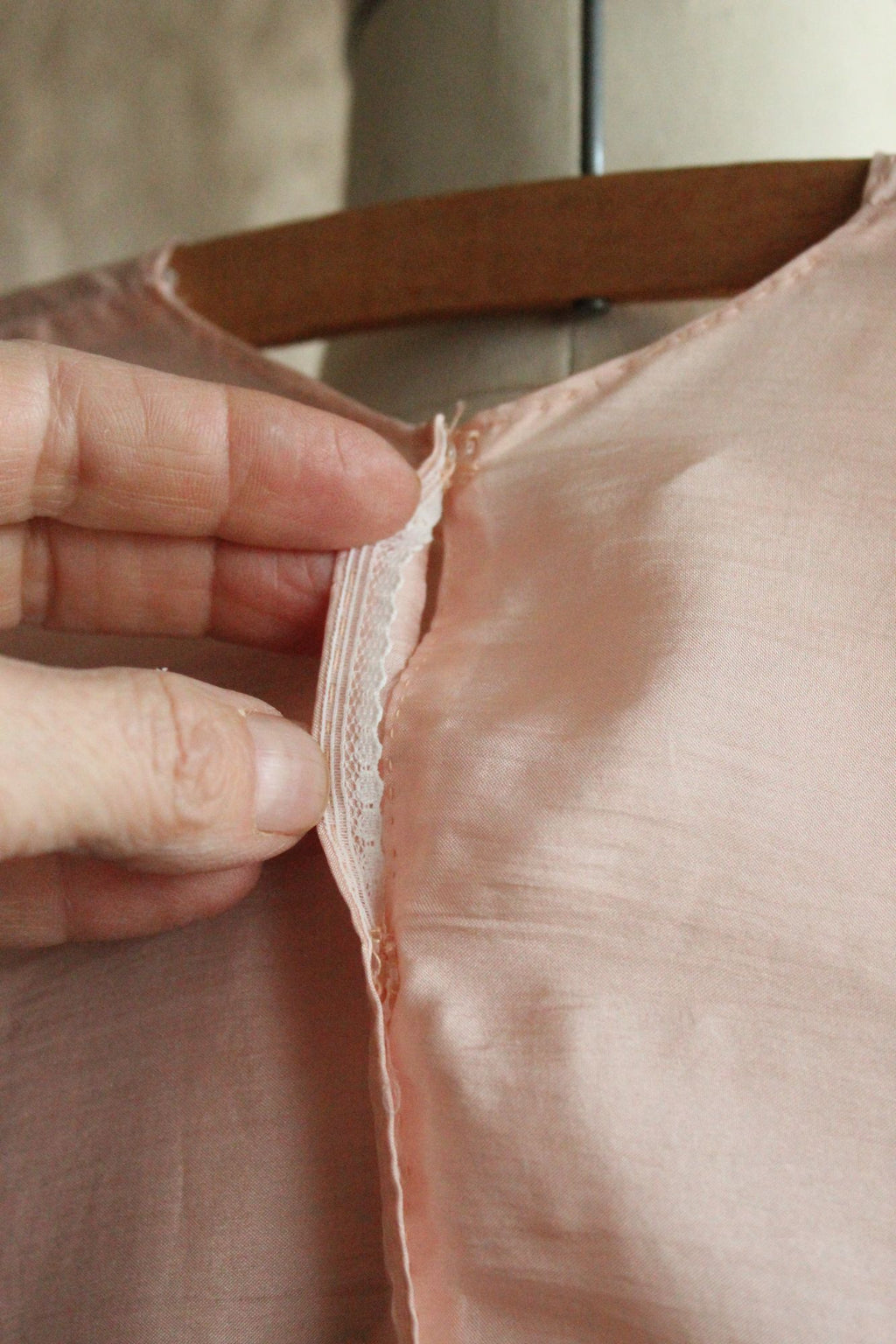 Vintage 1980s 1990s Handmade Pink Silk Baby Dress