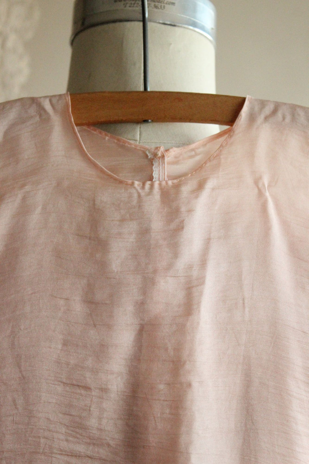 Vintage 1980s 1990s Handmade Pink Silk Baby Dress