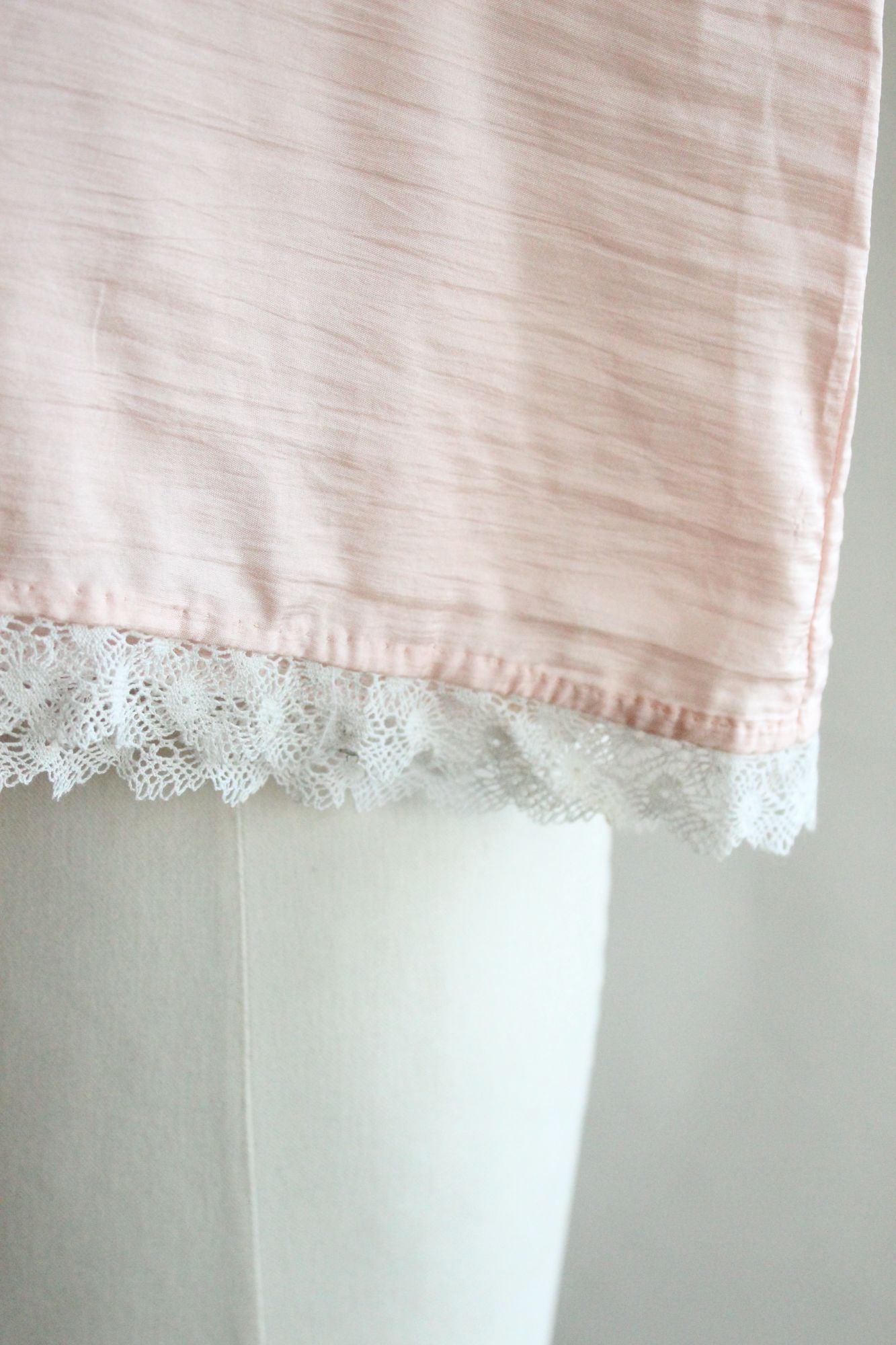 Vintage 1980s 1990s Handmade Pink Silk Baby Dress