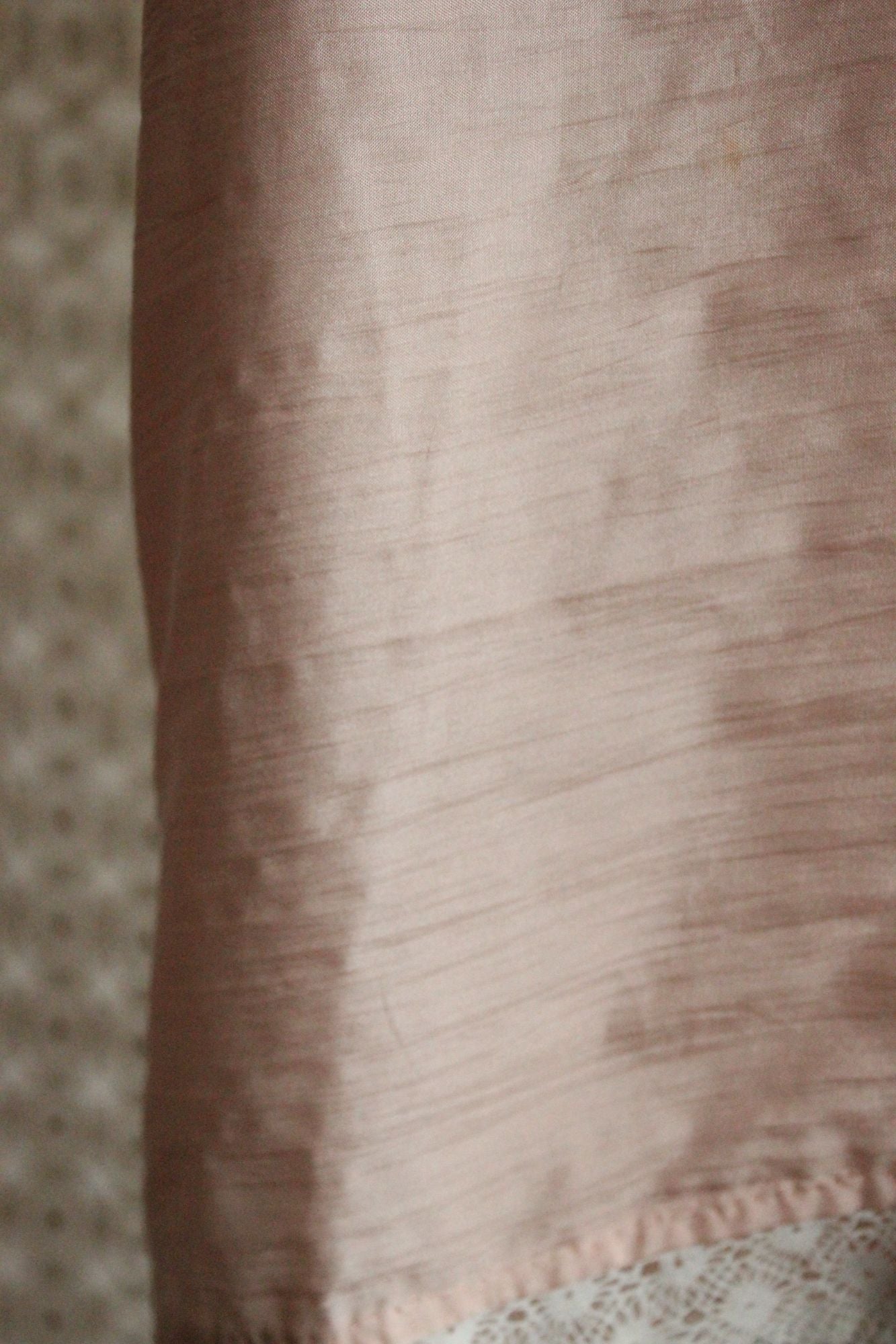 Vintage 1980s 1990s Handmade Pink Silk Baby Dress