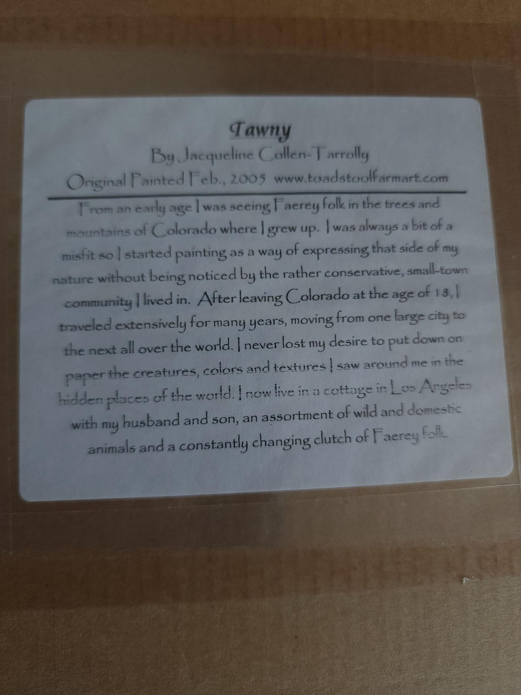 Vintage 2000s Framed Fairy Print "Tawny" Double Matted in White Frame