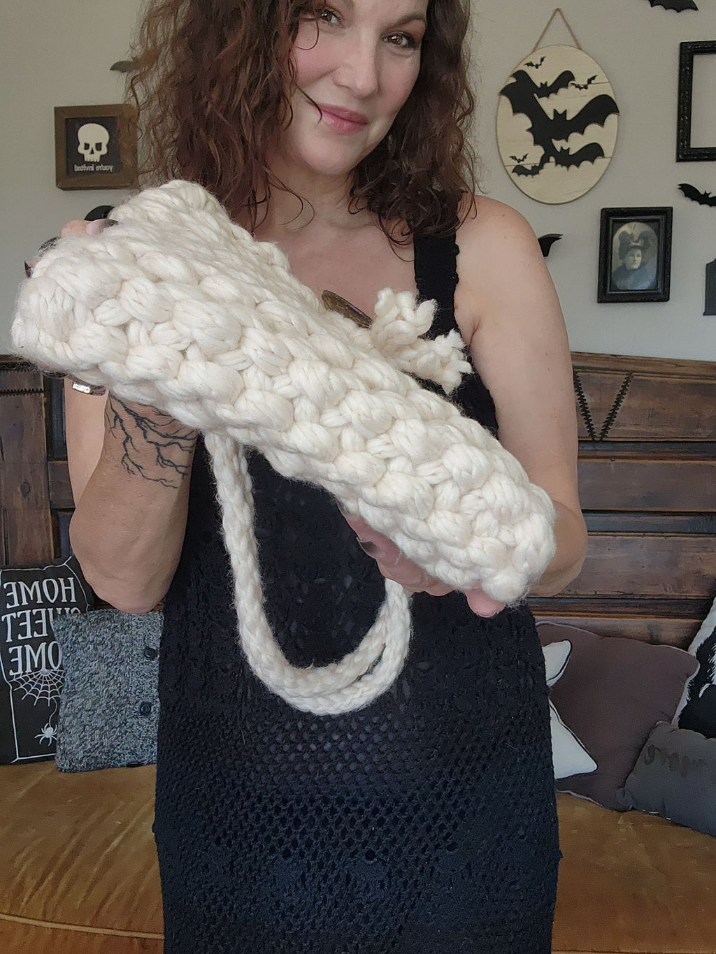 The Cottonwood Handknit Shoulder Bag in Ivory
