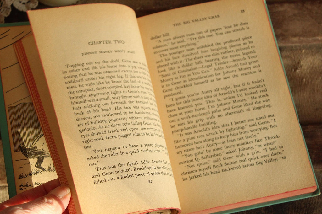 Vintage 1950s Book, "Gene Autry and the Big Valley Grab" by W.H. Hutchinson, Illustrated