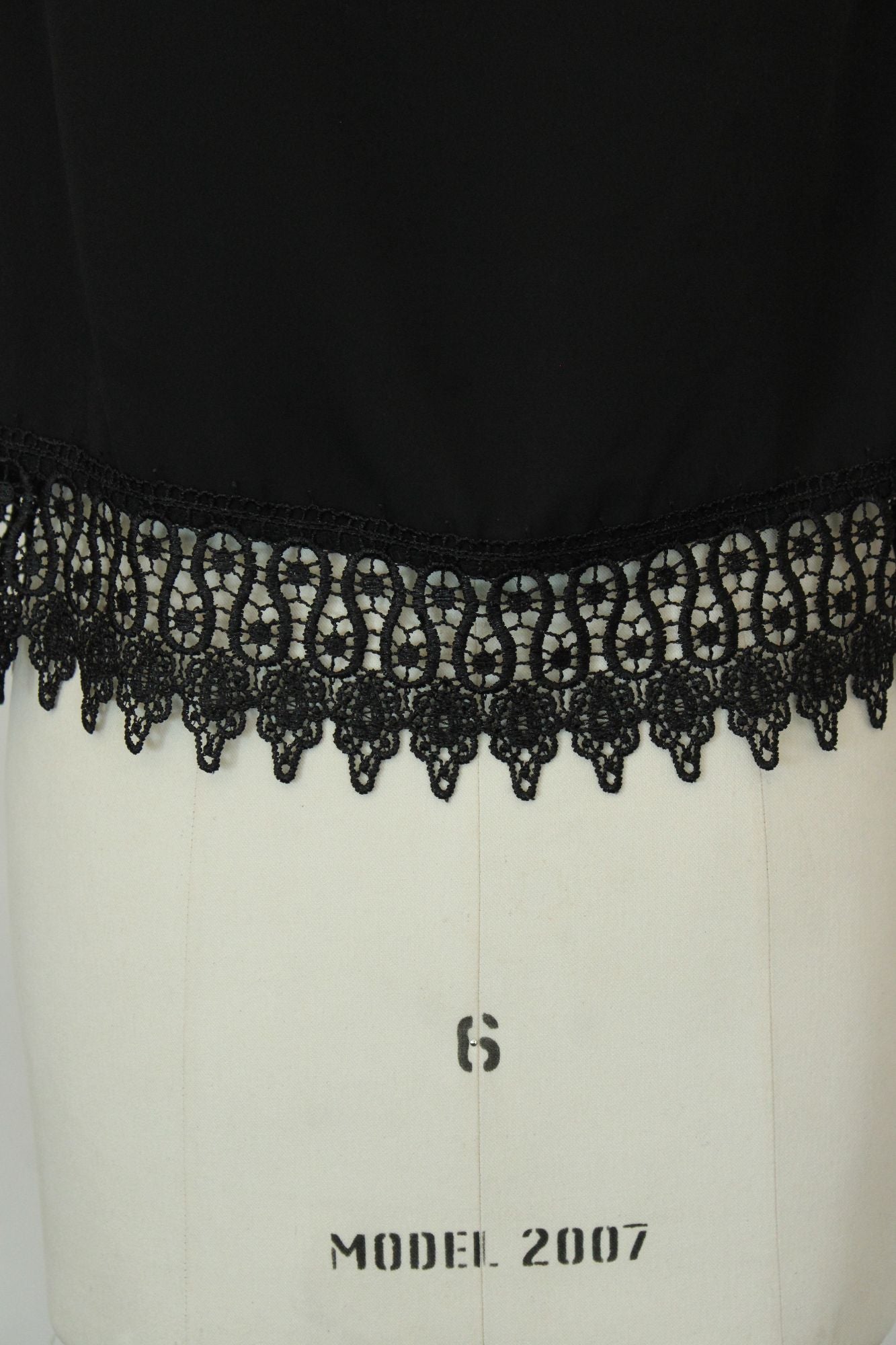 Oboe Womens Top, Black Spaghetti Strap, Size Large, Lace Trim