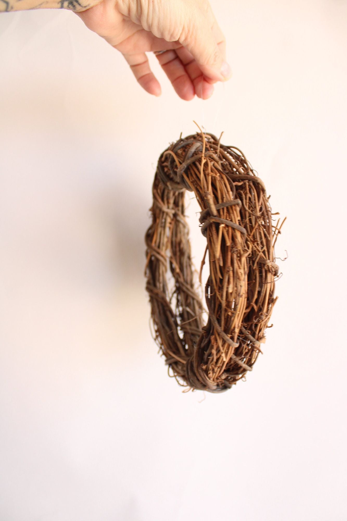 Grapevine Wreath, NOS, 6" Diameter, Single or Double, Natural Round