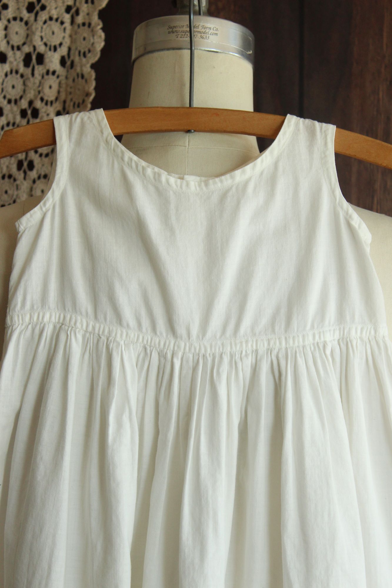 Vintage 1910s White Cotton and Lace Baby Dress