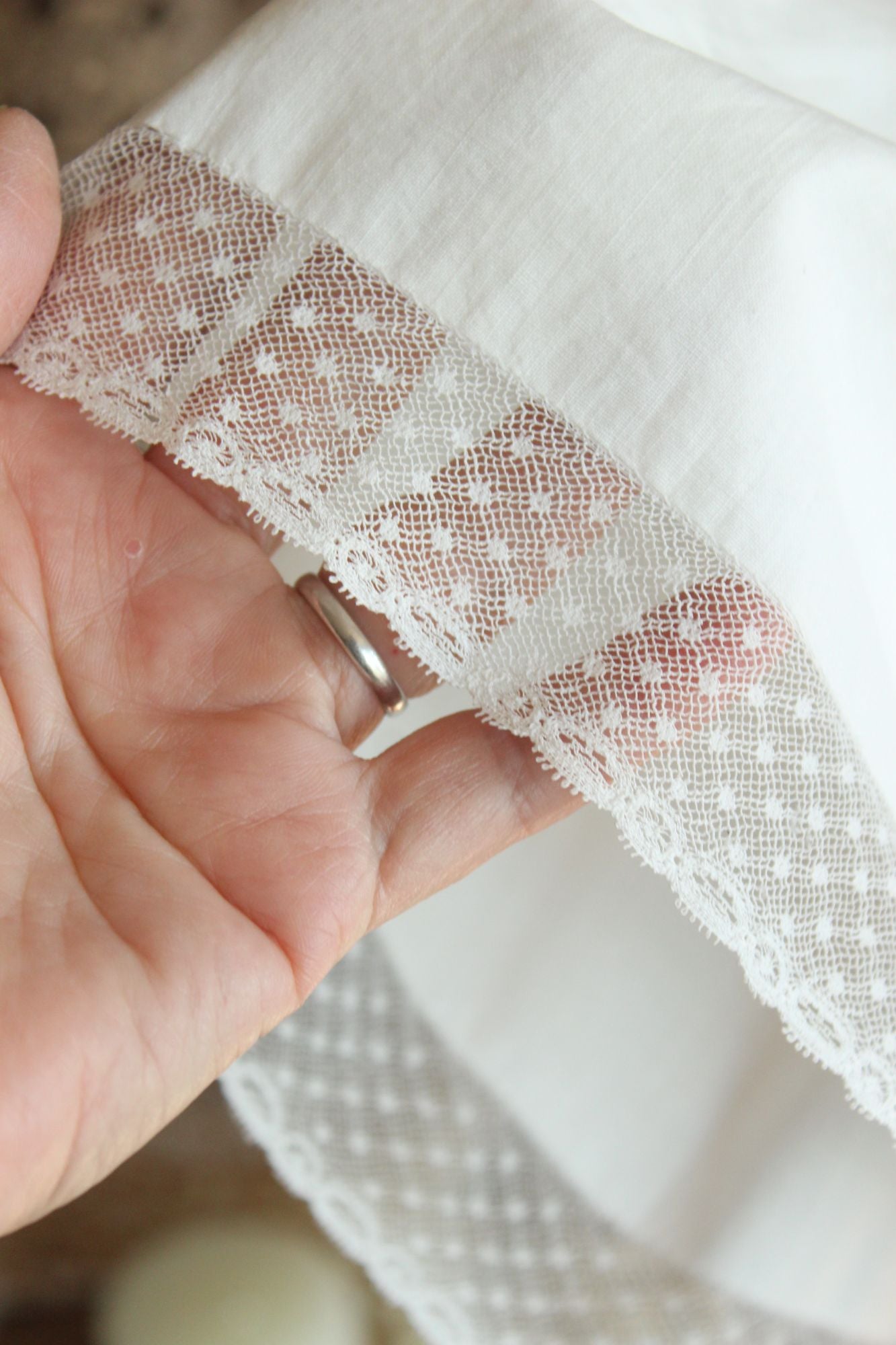 Vintage 1910s White Cotton and Lace Baby Dress