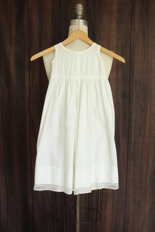 Vintage 1910s White Cotton and Lace Baby Dress
