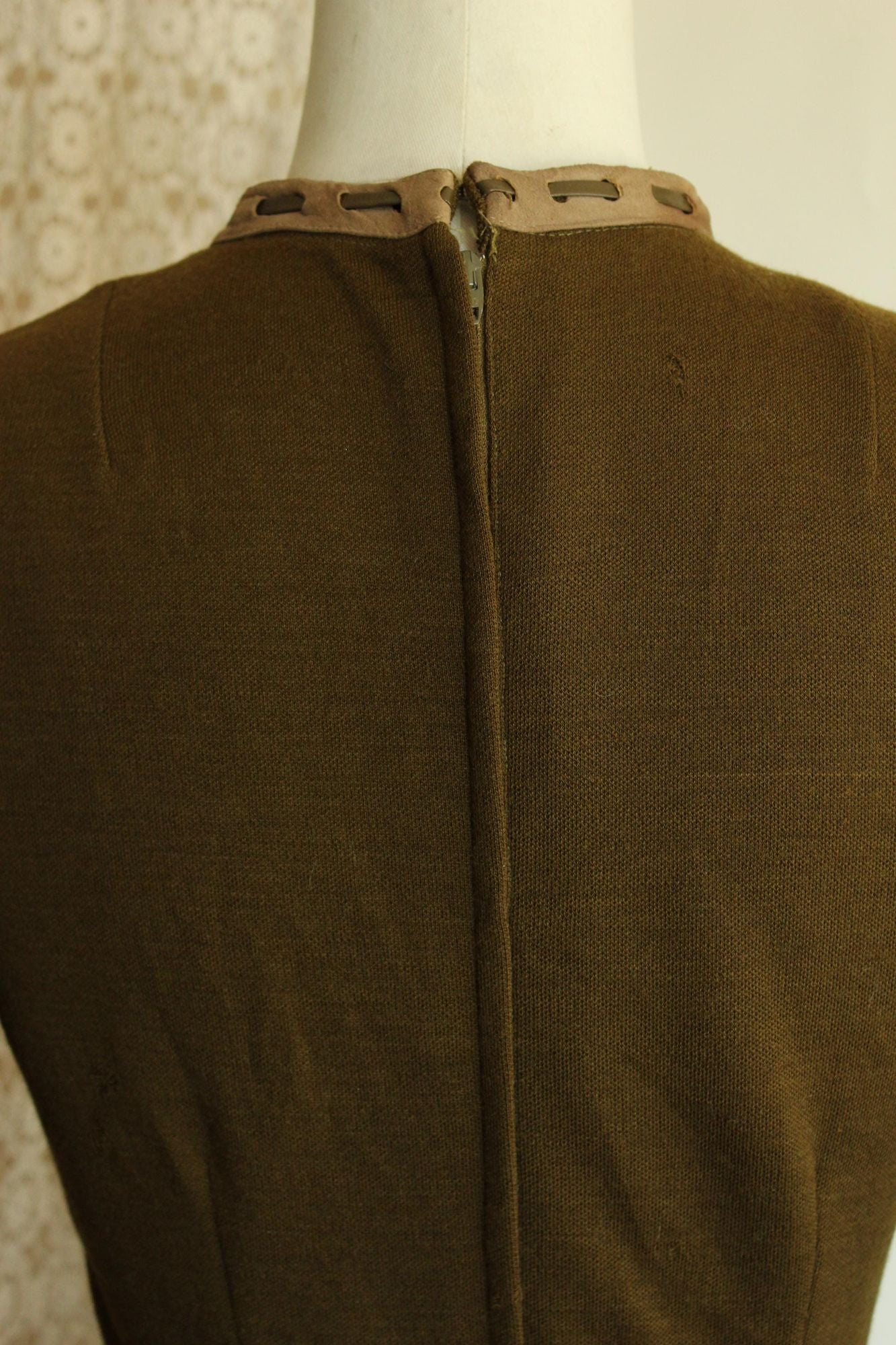 Vintage 1960s Jonathan Logan Olive Green Wool Wiggle Dress