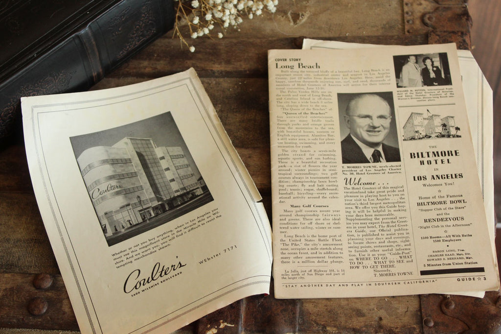 Vintage 1940s Hotel Greeters Guide