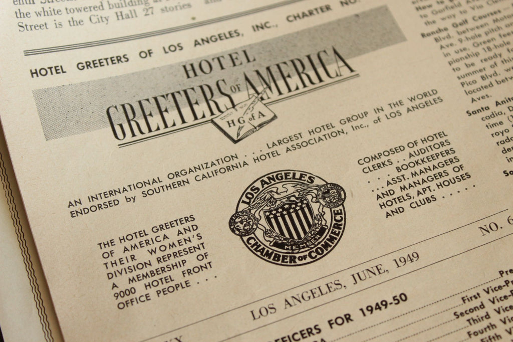 Vintage 1940s Hotel Greeters Guide