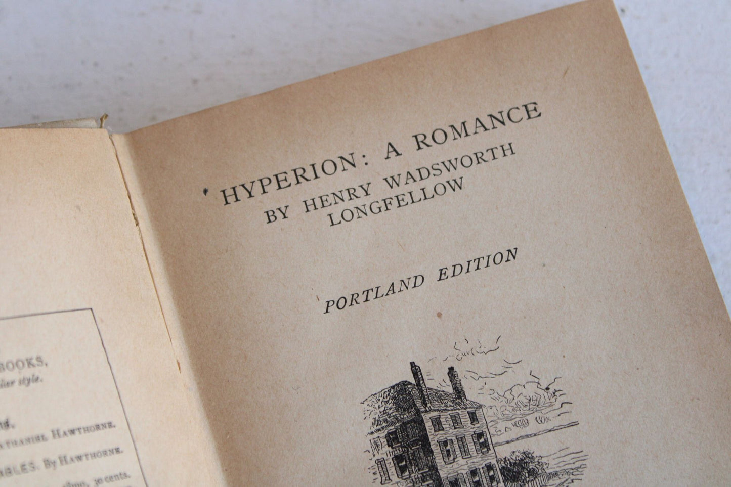 Vintage 1890s Book, Antique " Hyperion A Romance" Henry Wadsworth Longfellow