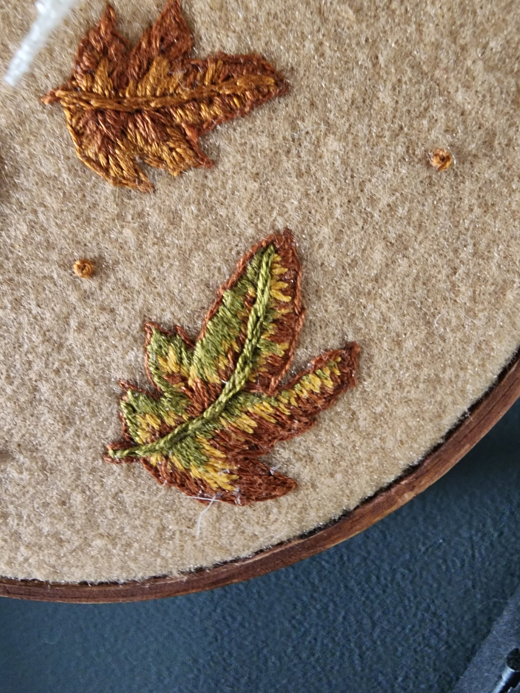 "Falling" Hand Embroidered Hoop Art