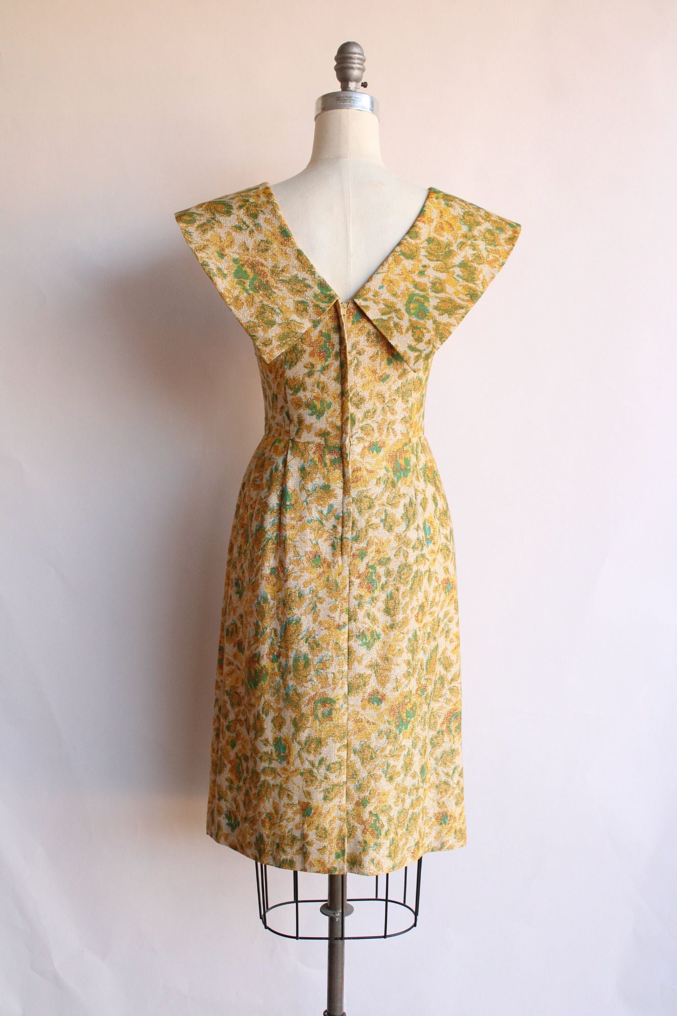 Vintage 1950s Gold Sparkly Wiggle Dress