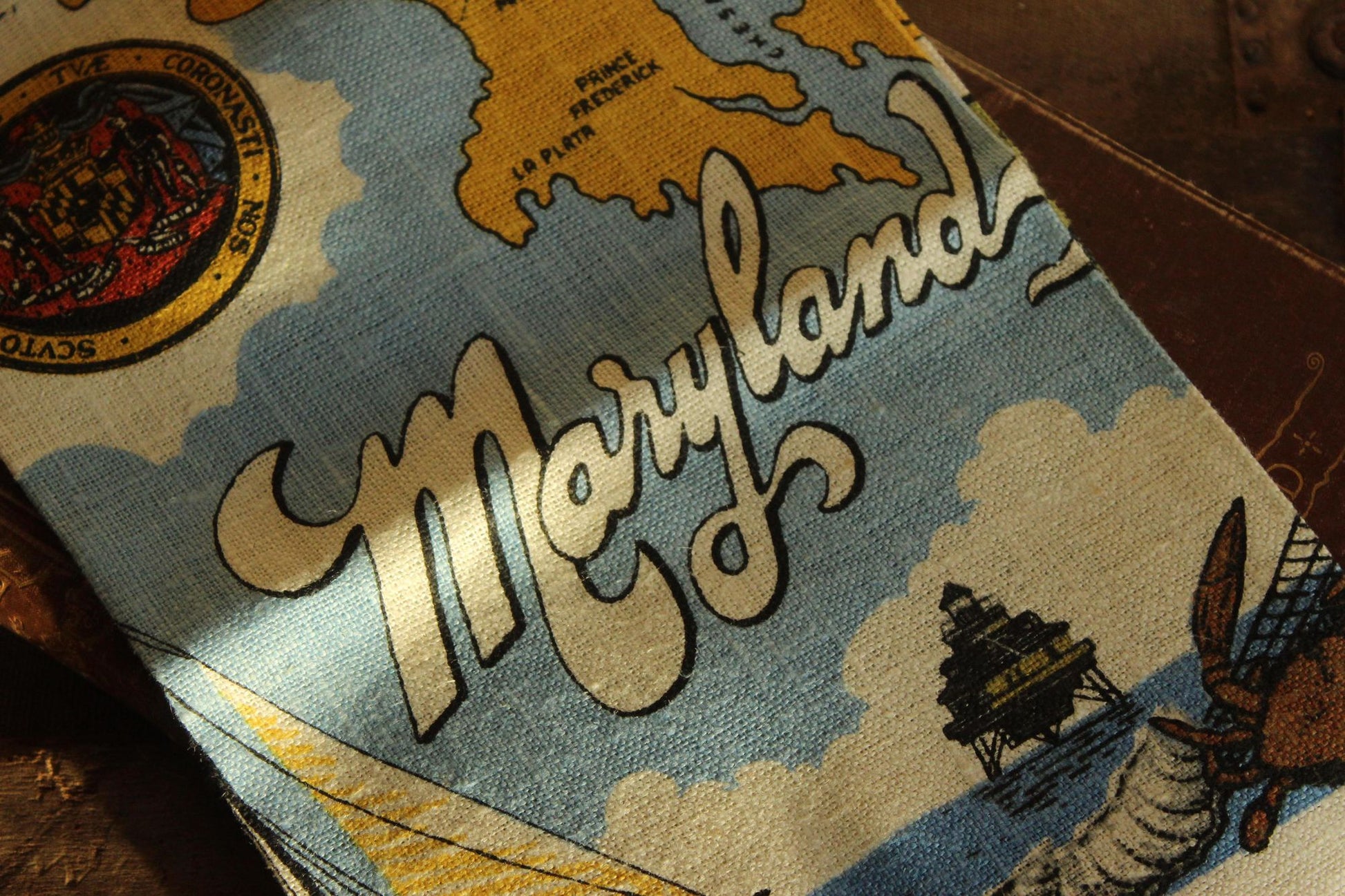 Vintage Maryland Souvenir State Landmark Towel