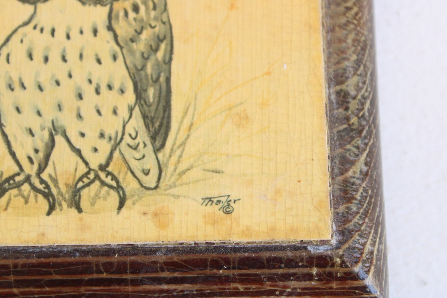 Vintage 1970s Prints, Owls Decoupaged on Wood