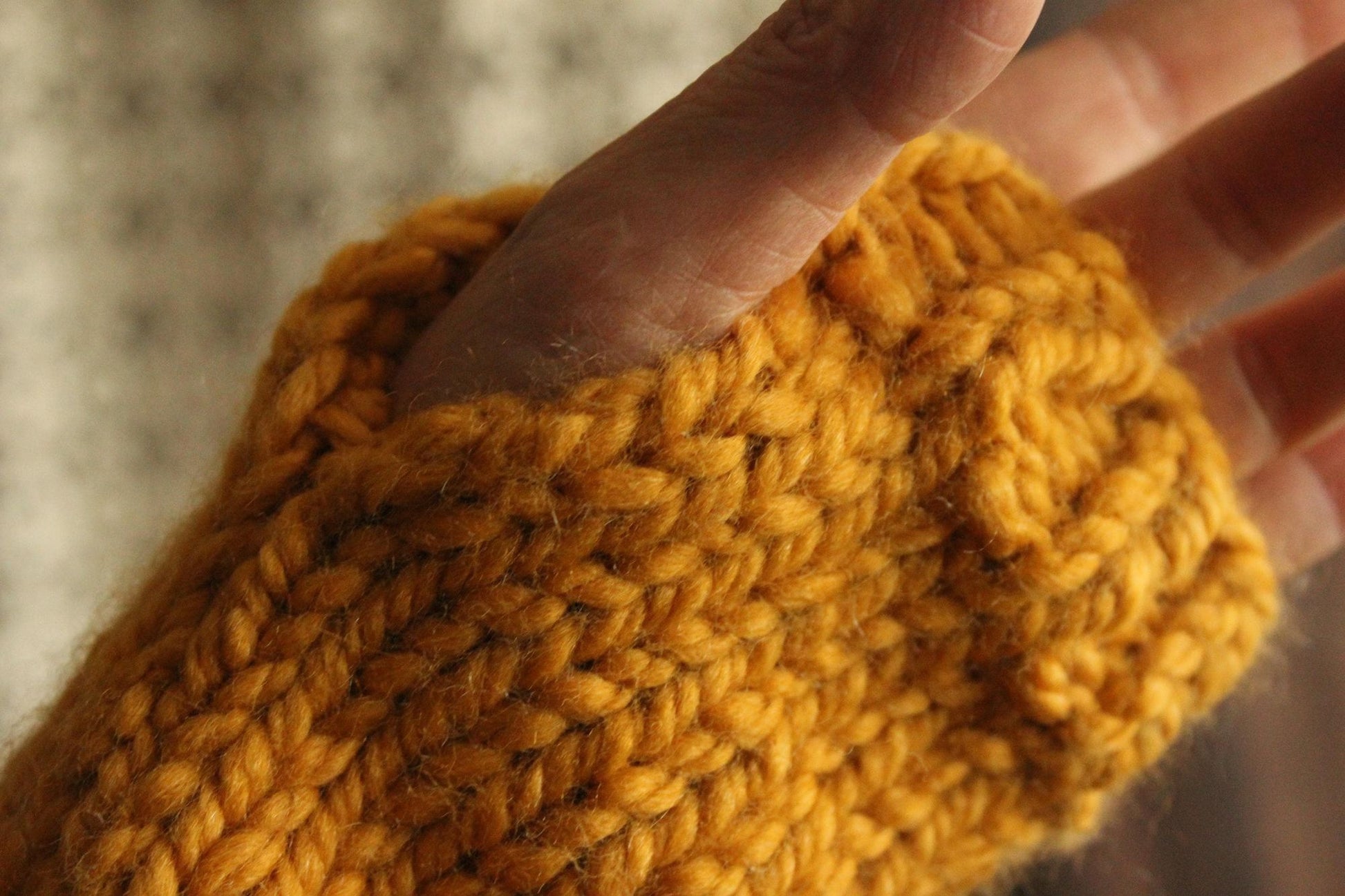 "Honey Hollow" Hand Knit Fingerless Gloves