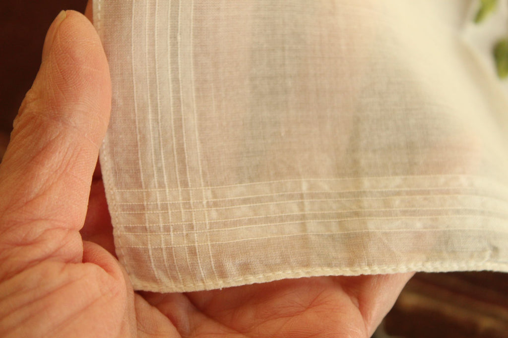 Vintage Handkerchief Embroidered with "Mother" and Yellow Roses