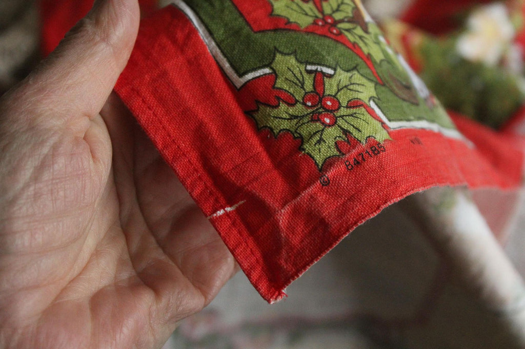 Vintage Holiday Vista Christmas Recipes Cotton Tea Towel