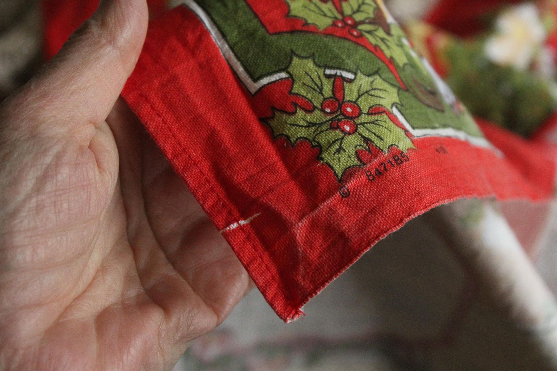 Vintage Holiday Vista Christmas Recipes Cotton Tea Towel