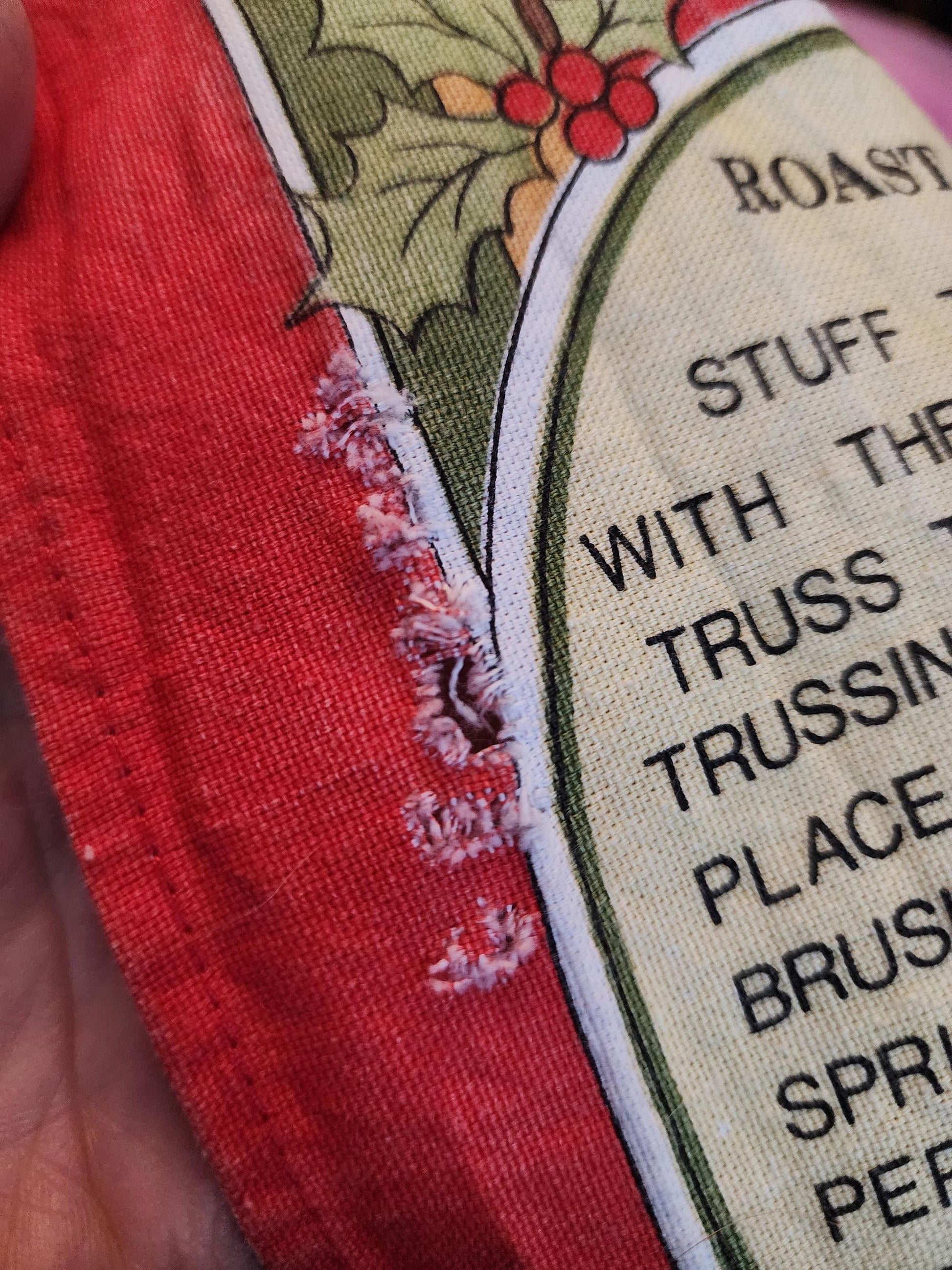 Vintage Holiday Vista Christmas Recipes Cotton Tea Towel