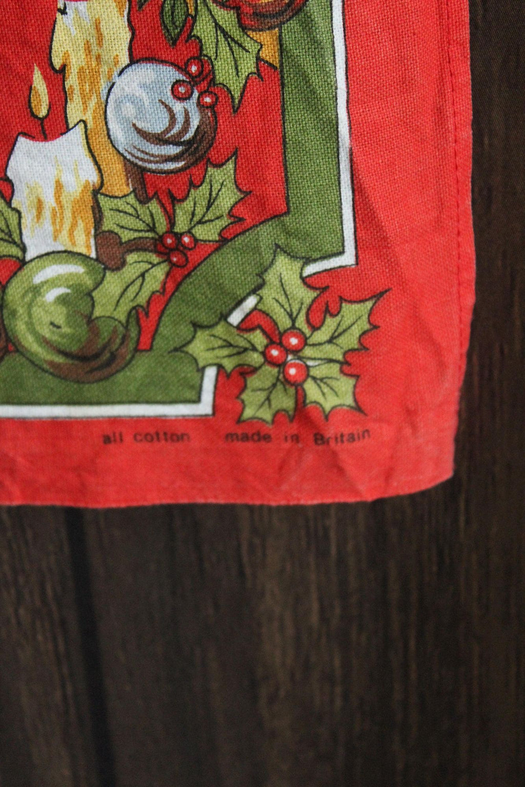 Vintage Holiday Vista Christmas Recipes Cotton Tea Towel