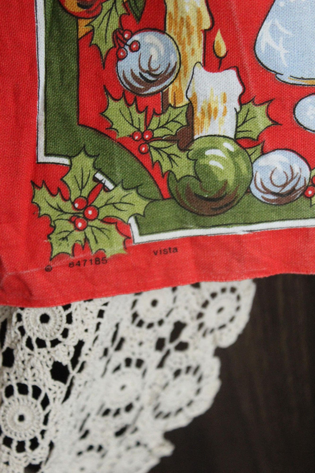 Vintage Holiday Vista Christmas Recipes Cotton Tea Towel