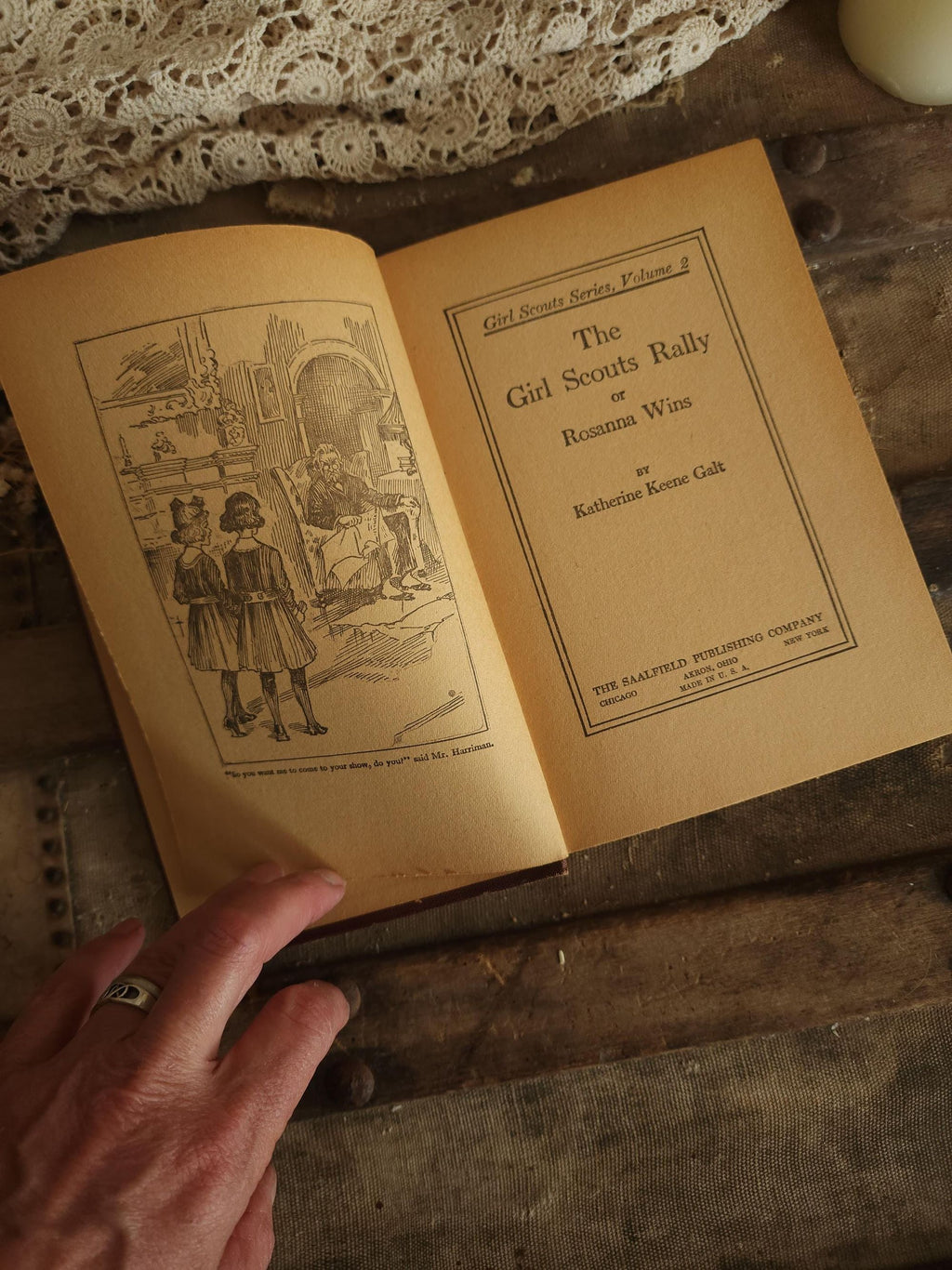 Vintage 1920s Book, "The Girl Scouts Rally; or Rosanna Wins" First Edition by Katherine Keene Galt
